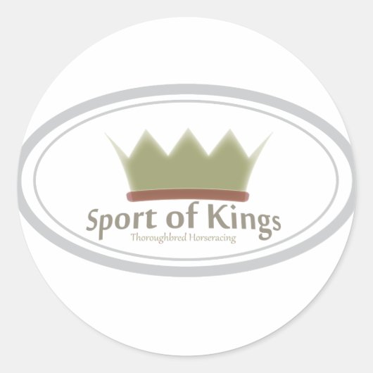 Sport van koningen paardenrennen ronde sticker (Voorkant)