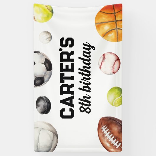 Sport Verjaardag Banner Achtergrond (Verticaal)