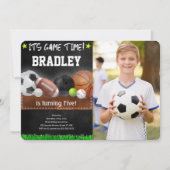 Sport Verjaardag Foto uitnodigingen (Voorkant)