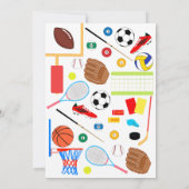 Sport verjaardag kleurrijk kaart (Achterkant)