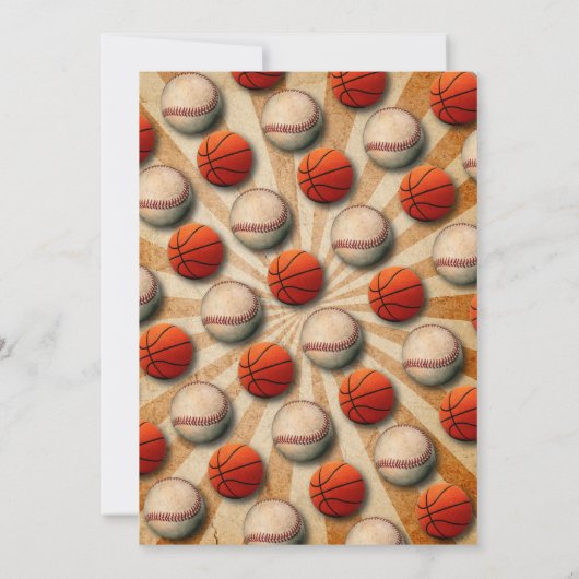 Sport verjaardag uitnodiging Basketbal (Achterkant)