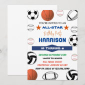 Sport Verjaardag Uitnodiging, - Basketbal-basketba Kaart (Voorkant / Achterkant)