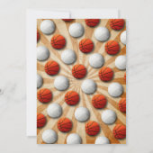 Sport Verjaardag Uitnodiging Basketbal & Volleybal (Achterkant)