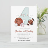 Sport Verjaardag Uitnodiging Sjabloon, Laten we ee (Staand voorkant)