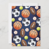 Sport Verjaardagsfeest All Star Moderne uitnodigin Kaart (Achterkant)