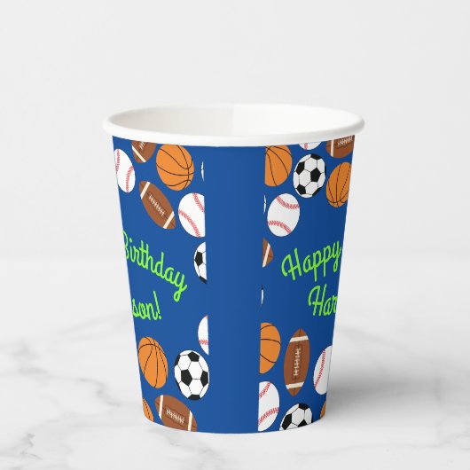 Sport Verjaardagsfeest Kinder Schattige Medium Papieren Bekers (Links)