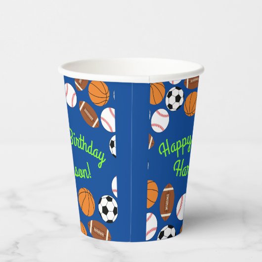 Sport Verjaardagsfeest Kinder Schattige Medium Papieren Bekers (Rechts)