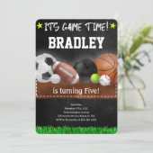 Sport verjaardagsuitnodigingen kaart (Staand voorkant)