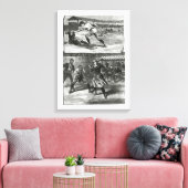  sport, Victoriaans honkbalteams voor vrouwen Canvas Afdruk (Insitu (Woonkamer))