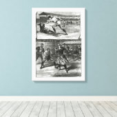  sport, Victoriaans honkbalteams voor vrouwen Canvas Afdruk (Insitu (Houten vloer))