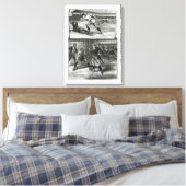  sport, Victoriaans honkbalteams voor vrouwen Canvas Afdruk (Insitu (Slaapkamer))