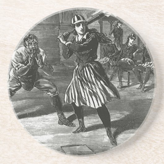  sport, Victoriaans honkbalteams voor vrouwen Zandsteen Onderzetter (Voorkant)