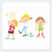 Sport Vierkante Sticker (Voorkant)