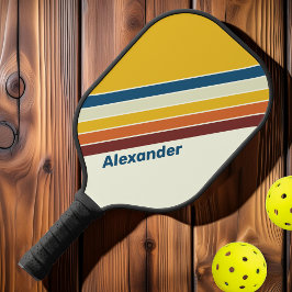 Sport Vintage Vijf Strepen met Naam Pickleball Paddle