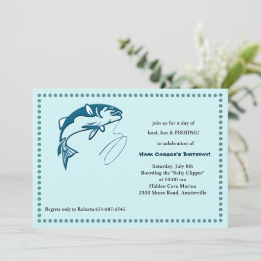 Sport Vissen Uitnodiging (Staand voorkant)