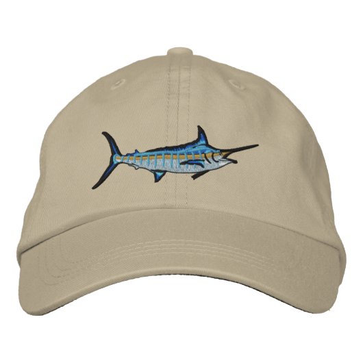 Sport Vist Blue Marlin Embroidery Geborduurde Pet (Voorkant)