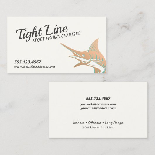 Sport Vist Charters Marlin Visitekaartje (Voorkant / Achterkant)