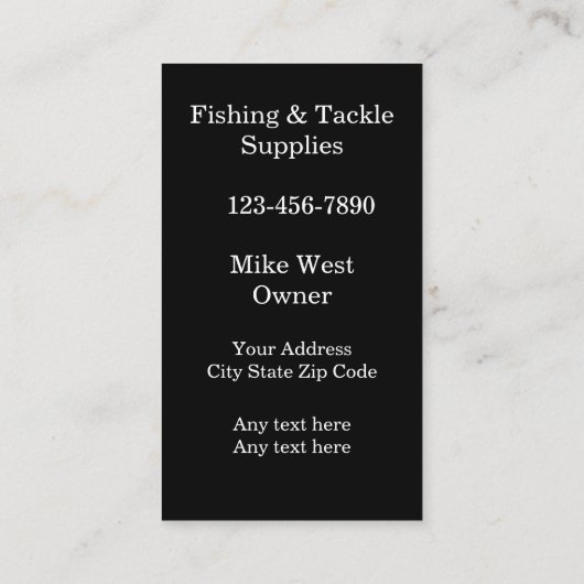 Sport Vist en pakt aan Visitekaartje (Achterkant)