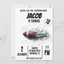 Sport Vliegend Football Verjaardagsuitnodiging