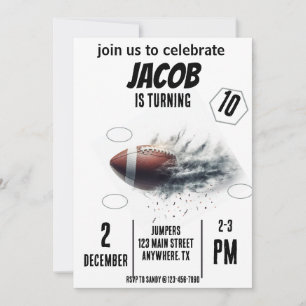 Sport Vliegend Football Verjaardagsuitnodiging Kaart