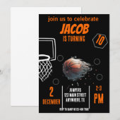 Sport Vliegende Basketbal Verjaardag Uitnodiging (Voorkant / Achterkant)