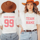 Sport Voetbal Baseball Team Front Achternaam Numme T-shirt