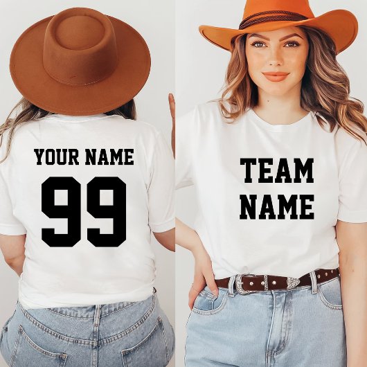Sport Voetbal Baseball Team Front Achternaam Numme T-shirt