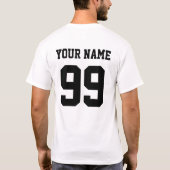 Sport Voetbal Baseball Team Front Achternaam Numme T-shirt (Achterkant)