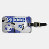 Sport Voetbal - Blauw Bagagelabel (Voorkant horizontaal)