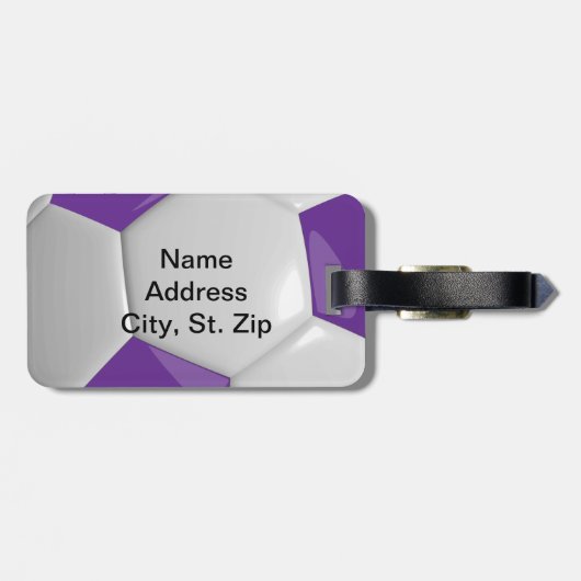 Sport Voetbal | DIY-tekst - Paars Bagagelabel (Achterkant horizontaal)