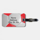 Sport Voetbal | DIY-tekst - rood Bagagelabel (Achterkant horizontaal)