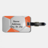 Sport Voetbal | DIY-tekst - Sinaasappel Bagagelabel (Achterkant horizontaal)