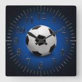 Sport Voetbal | Football Modern Blue Vierkante Klok (Voorkant)