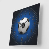 Sport Voetbal | Football Modern Blue Vierkante Klok (Hoek)