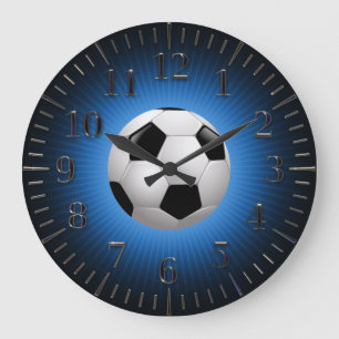 Sport Voetbal   Football Moderne blauw wandklok