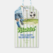 Sport Voetbal Kicken Streep Valentijn Tag Cadeaulabel (Voorkant)