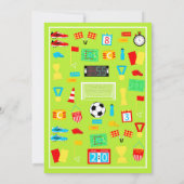 Sport Voetbal Verjaardag Kleurrijke Uitnodiging (Achterkant)