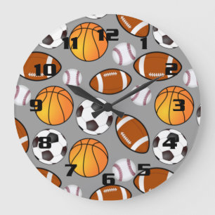 Sport voetbal voetbal honkbal basketbal Patroon Grote Klok