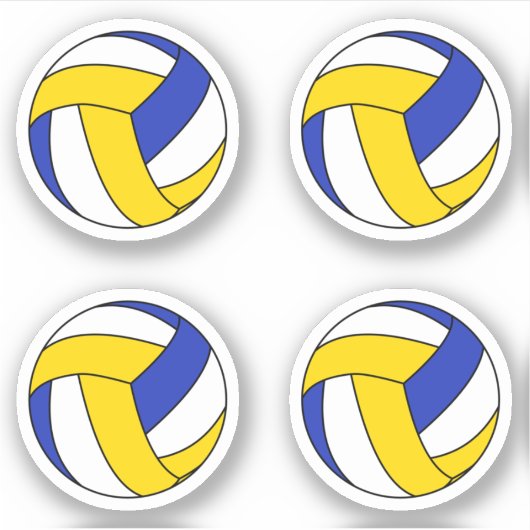 Sport Volleyball 4 pcs Ball Sticker (Voorkant)