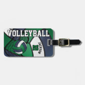 Sport Volleyball 🏐 - Blauw, groen en wit Bagagelabel (Voorkant horizontaal)