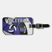 Sport Volleyball 🏐 - Blauw, wit, zwart Bagagelabel (Voorkant horizontaal)