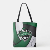Sport Volleyball | DIY-tekst - Donkergroen Tote Bag (Achterkant)