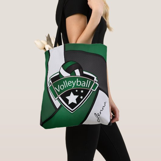 Sport Volleyball | DIY-tekst - Donkergroen Tote Bag (Dichtbij)
