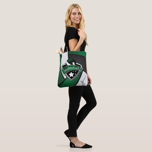 Sport Volleyball | DIY-tekst - Donkergroen Tote Bag (Op model)