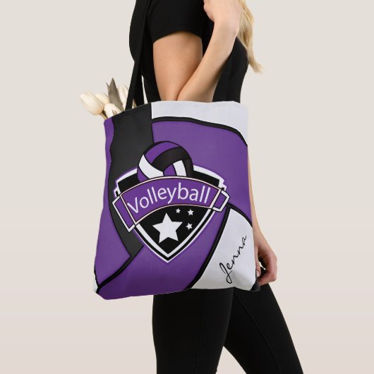 Sport Volleyball | DIY-tekst - Paars Tote Bag (Dichtbij)