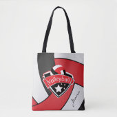 Sport Volleyball | DIY-tekst - rood Tote Bag (Voorkant)