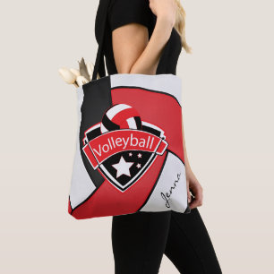 Sport Volleyball   DIY-tekst - rood Tote Bag