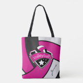 Sport Volleyball | DIY-tekst - Roze Tote Bag (Achterkant)
