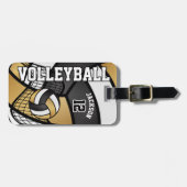 Sport Volleyball 🏐 - Goud en zwart Bagagelabel (Voorkant horizontaal)