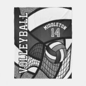 Sport Volleyball 🏐 - Grijs, Wit, Zwart Fleece Deken (Voorkant)